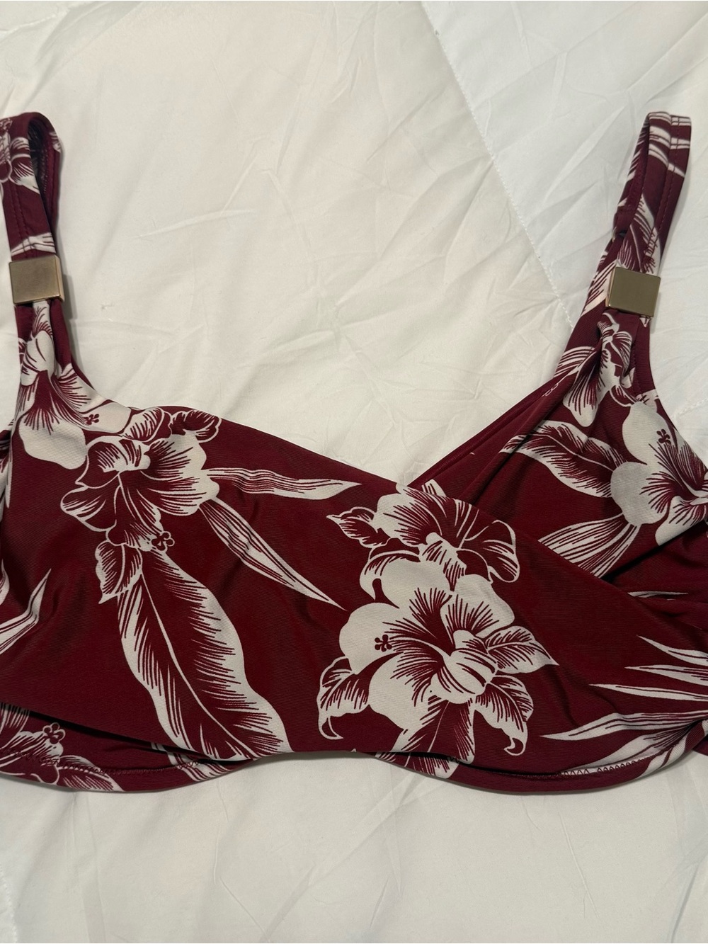 Miraclesuit 36DD Burgundy Floral Bikini Top🌴